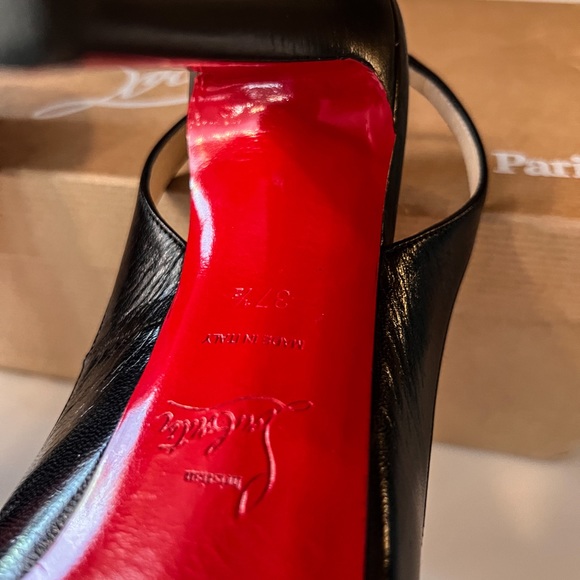 Authentic EUC Christian Louboutin Private Number 120mm Slingback Peep-toe Heels - Picture 5 of 12